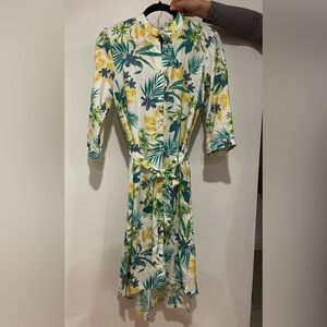 VICCI Germany Tropical Linen Button-Up Midi Dress Size 38 Small